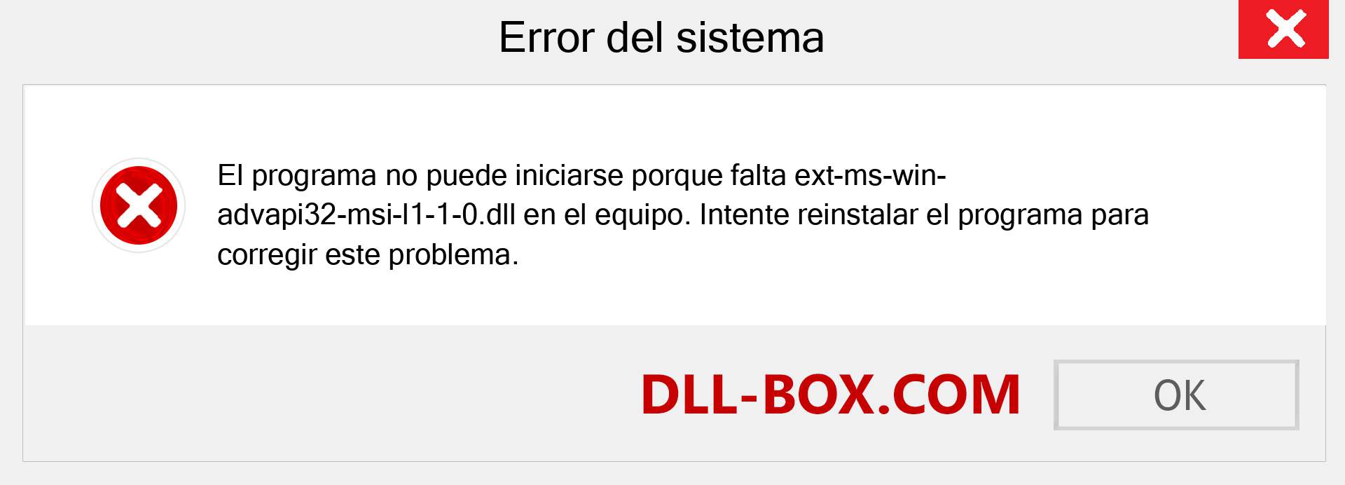 ¿Falta el archivo ext-ms-win-advapi32-msi-l1-1-0.dll ?. Descargar para Windows 7, 8, 10 - Corregir ext-ms-win-advapi32-msi-l1-1-0 dll Missing Error en Windows, fotos, imágenes